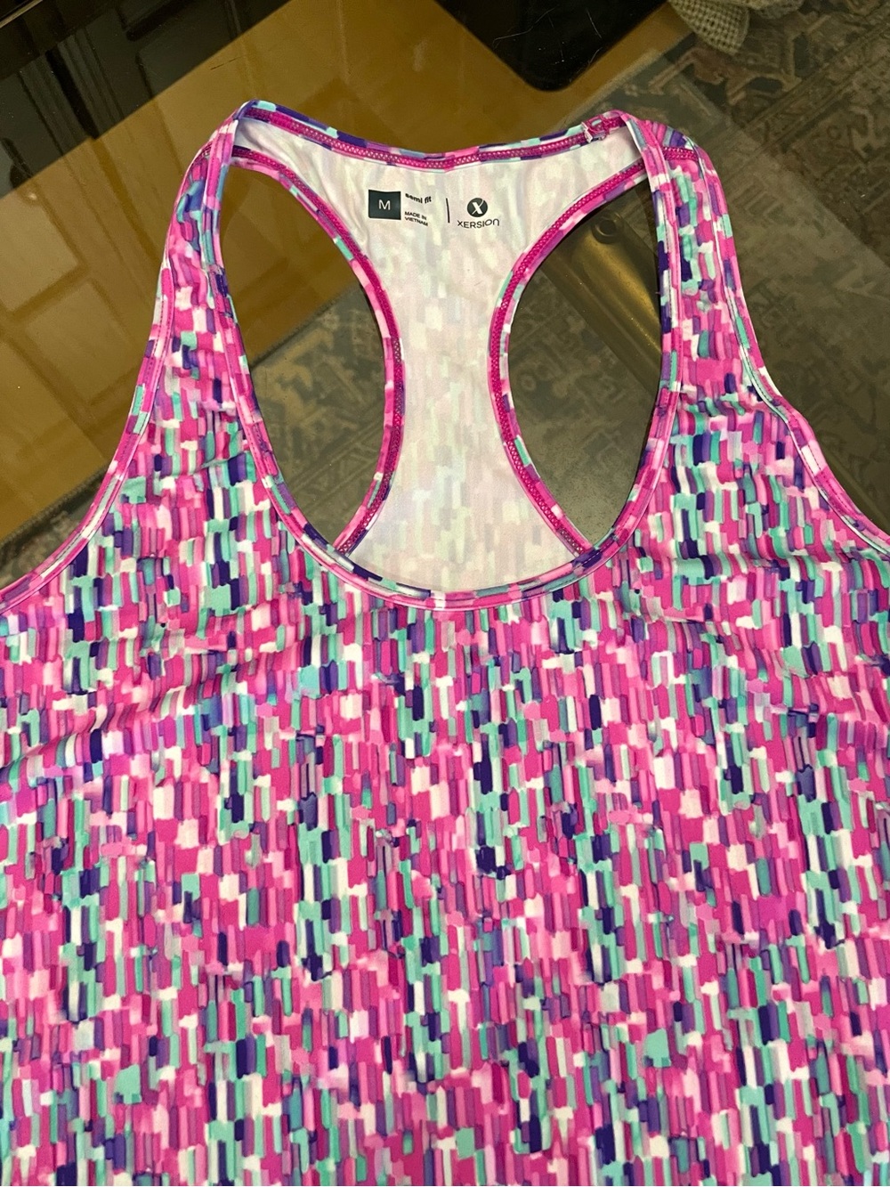 Xersion Pink Multicolor Racerback Sports Tank - Picture 2 of 5
